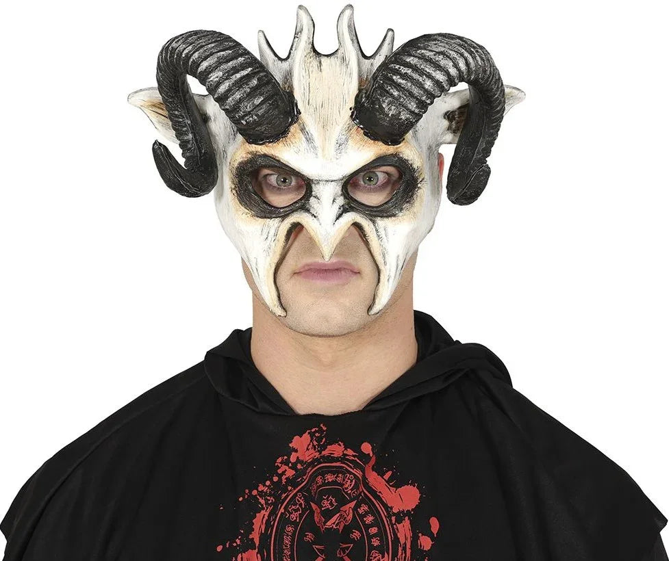 Máscara de Carnero Satánico con Cuernos Máscaras Halloween Guirca